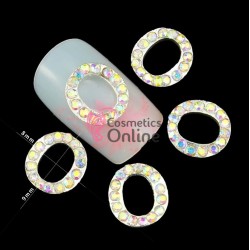 Decoratiuni 3D Metalice 227 Argintii cu Strasuri litera O 